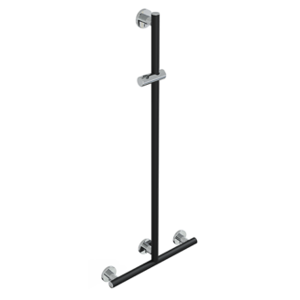 DUSCHHANDLAUF CM.50X120, VERTIKAL IN FREIE POSITION LEONARDO DELUXE INOX  SERIE MATTSCHWARZ/CHROM